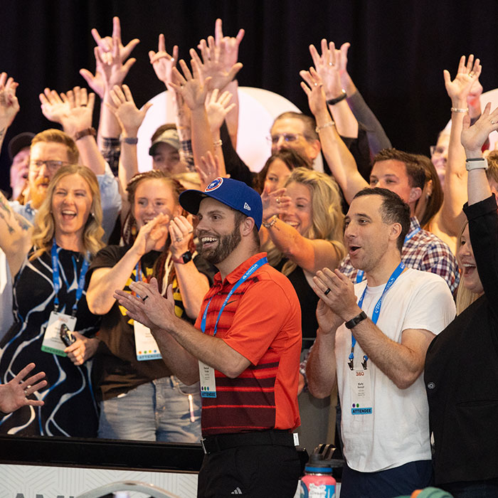 attendees having fun at the amusement 360 event